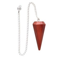Pendolo Faccettato in Giada Rossa