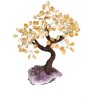 Arbre moyen en citrine avec base en druse d'améthyste