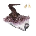 Medium Citrine Tree with Amethyst Druse Base