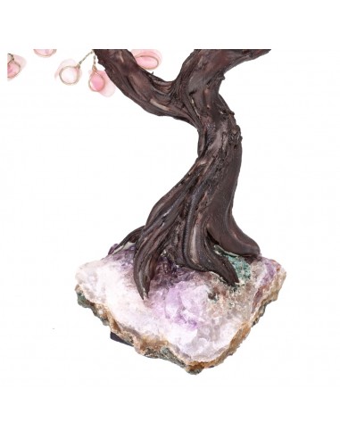 Arbre moyen en quartz rose avec base...