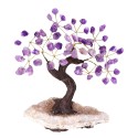 Petit arbre en améthyste avec base en druse d'améthyste