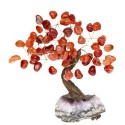 Small Carnelian Tree with Amethyst Druse Base
