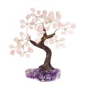 Small Rose Quartz Tree with Amethyst Druse Base