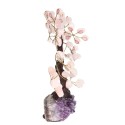 Small Rose Quartz Tree with Amethyst Druse Base