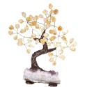 Petit arbre en citrine avec base en druse d'améthyste : Vives de la Cortada