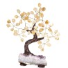 Petit arbre en citrine avec base en druse d'améthyste