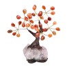 Mini arbre en cornaline avec base en druse d'améthyste