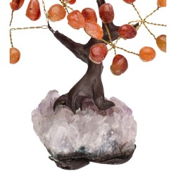Mini Carnelian Tree with Amethyst Druse Base