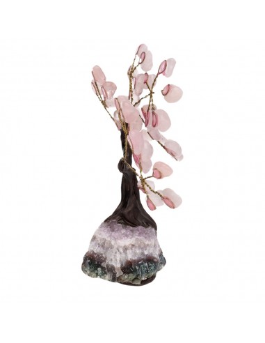 Albero di Rosa Quarzo Mini con Base...