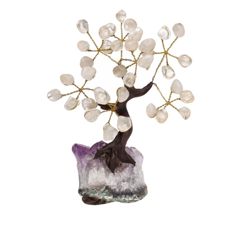 Albero di Quarzo Mini con Drusa di Ametista