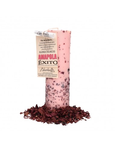 Candela artigianale con papavero -...