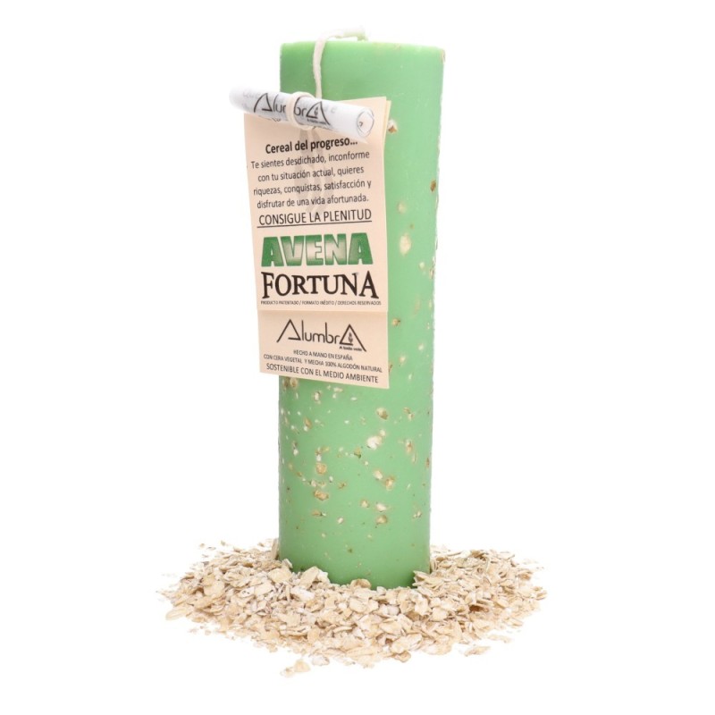 Candela Rituale Fortuna con Avena Cereal del Progresso
