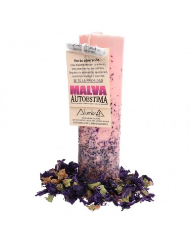 Candela artigianale con Malva -...
