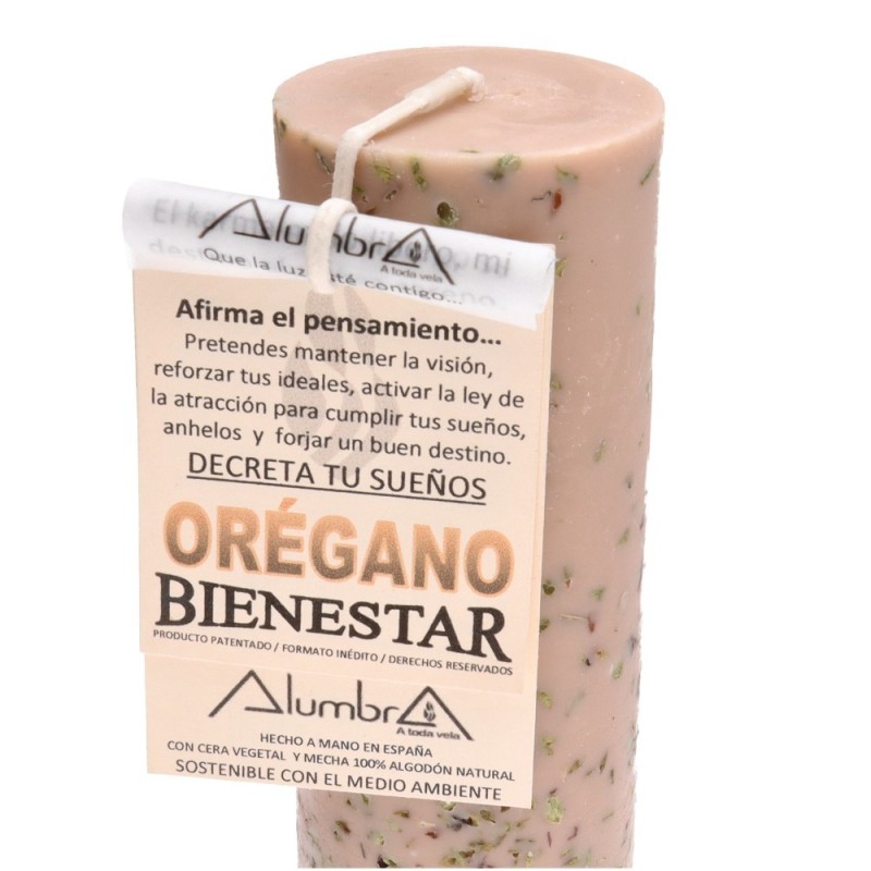 Candela Ritual Benessere con Origano Afferma il Pensiero
