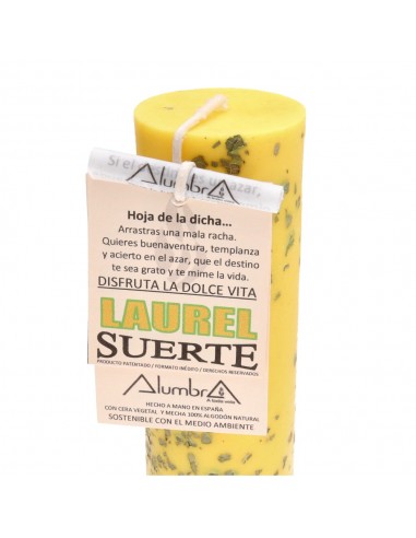 Candela artigianale con alloro - Fortuna