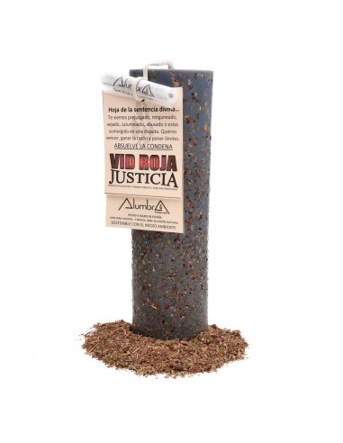 Candela artigianale con vetro rosso -...