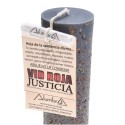 Vela Ritual Justice com folha de videira vermelha Divine Judgment
