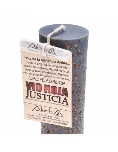 Vela Artigianale con Vetro Rosso -...