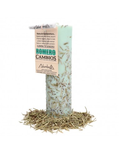 Candela artigianale con rosmarino -...