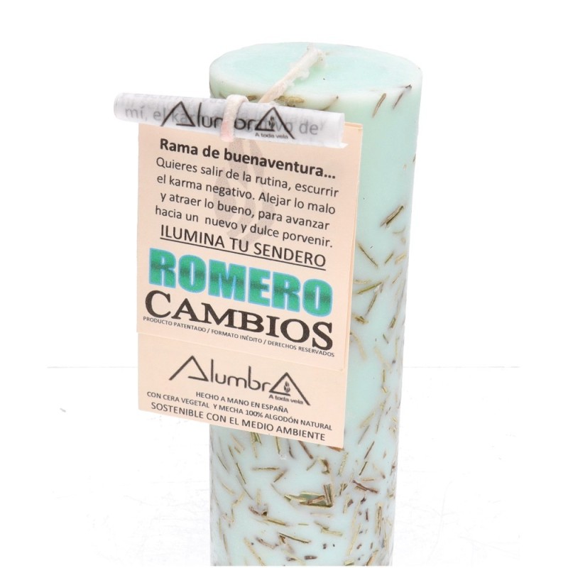 Candela Rituale Cambiamenti con Ramerino Ramo di Buenaventura