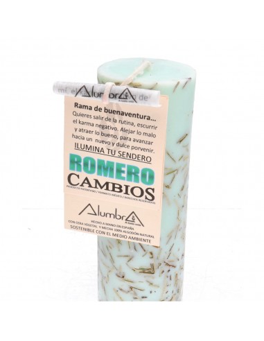 Candela artigianale con rosmarino -...