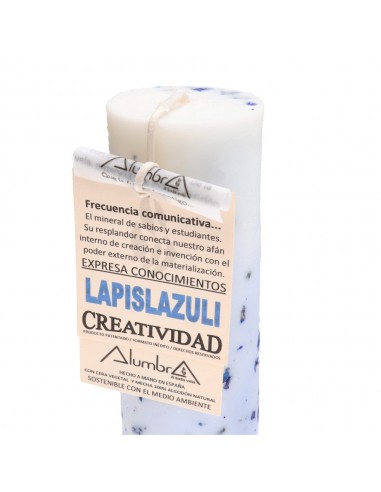 Candela artigianale con lapislazzuli...