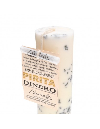 Candela artigianale con pirite - Denaro