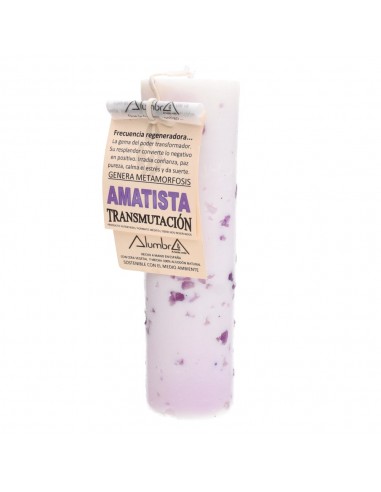 Candela artigianale con ametista -...