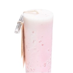 Vela Artesanal con Cuarzo Rosa - Amor