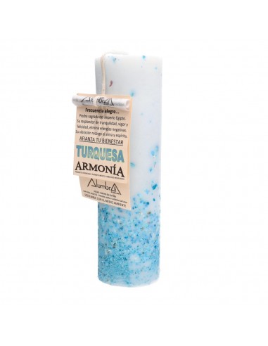 Candela artigianale con turchese -...