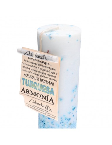 Candela artigianale con turchese -...