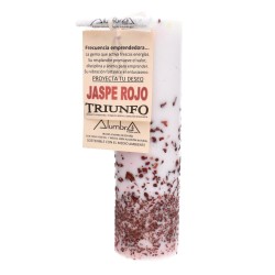 Candela Rituale Trionfo con Giada Rossa Frequenza Imprenditoriale