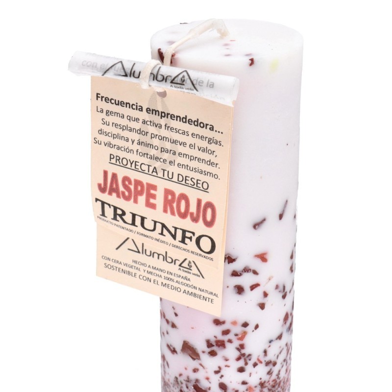Candela Rituale Trionfo con Giada Rossa Frequenza Imprenditoriale