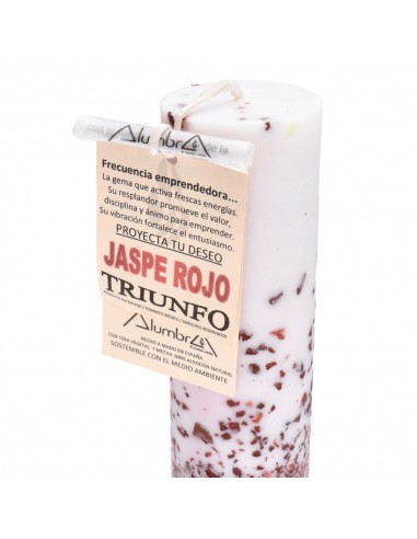 Candela artigianale con diaspro rosso...