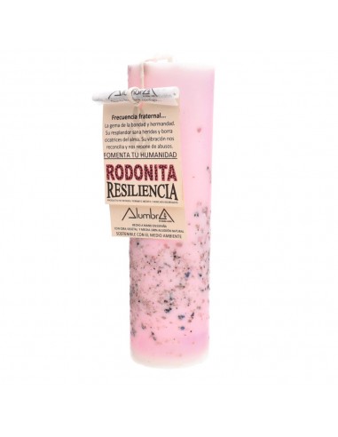 Candela artigianale con Rodonite -...