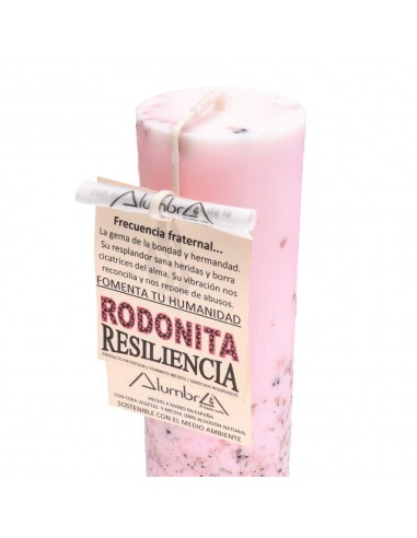 Candela artigianale con Rodonite -...