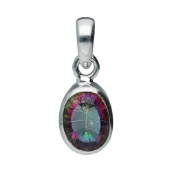 Mystic Topaz Pendentif Mini Topaz ovale à facettes