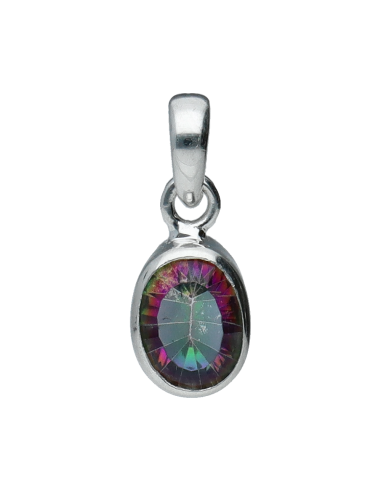 Faceted Oval Mystic Topaz Pendant in...