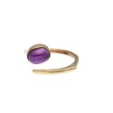 Adjustable Bronze Ring with Mineral -111- | Vives de la Cortada