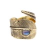 Anillo de Bronce Pluma Ajustable con Labradorita - 14.1-