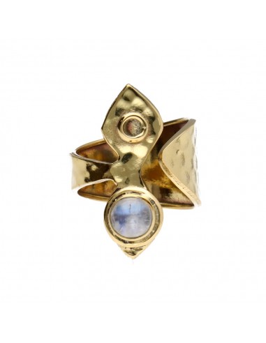 Anello in bronzo con pietra lunare e...