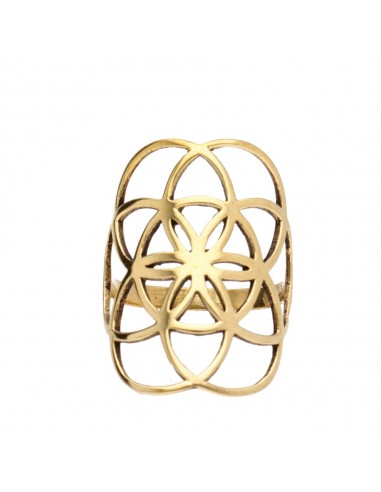 Anello in bronzo Fiore della Vita -7-