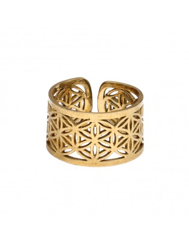 Anello in bronzo Fiore della Vita -10-