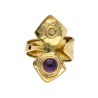 Bronze Ring with Amethyst and Rhombus -15.1-