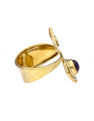 Anello in bronzo con ametista e rombo...