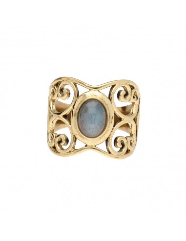 Anello in bronzo con labradorite - 9 -