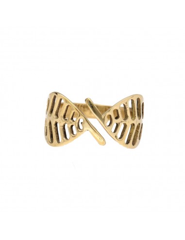 Anello di Bronzo Aperto Doppia Foglia...