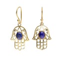 Brincos de bronze com minerais -48-