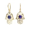 Bronze Earrings with Mineral -48-