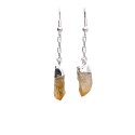Boucles d'oreilles en argent plaqué Citrine chauffée